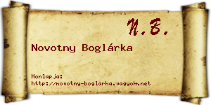 Novotny Boglárka névjegykártya